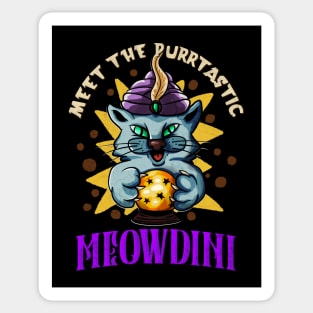 Meowdini Funny Cat Magician Fortune Teller Cat Fun Sticker